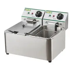ELEKTRO-TISCHFRITTEUSE - Mod FY4L2 - BECKENKAPAZITÄT 4,2 + 4,2 LITER ÖL - Einphasige Stromversorgung