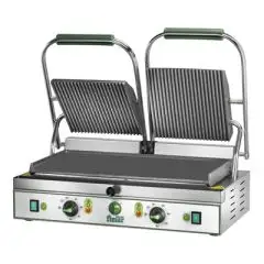 KONTAKTGRILL MIT GUSSEISEN - PLATTE - ELEKTRISCH - Mod. PE 50L - doppelter glatter Grillbereich - Grillfläche in cm: 48 x 23 - Leistung 3600 W - 230V einphasig - 230/400 V dreiphasig - CE-Kennzeichnung