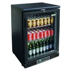 KÜHLVITRINE AUS LACKIERTEM BLECH UND ALUMINIUM - FÜR GETRÄNKE - Mod. G-BC1PB87 - UMLUFTKÜHLUNG - KAPAZITÄT: 129 LITER - 1 GLASTÜR - TEMPERATUR: +2°/+8°C - Abmessungen in cm (B x T x H): 60 x 53,5 x 87 - EG NORM