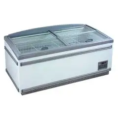 KÜHLVITRINE - Mod POLO 18 - DIGITALES THERMOMETER - AUTOMATISCHE ENTSCHLUNGUNG - KAPAZITÄT LT 630 - TEMPERATUR -18°/-21°C - PRODUKTMAßE (BxTxH) cm 185 x 85 x 79,5 - CE-Norm