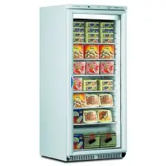 Vertikale Kühlvitrine - Mod. GHIACCIO PLUS N 60 - Fassungsvermögen: 580 Liter - Temperaturbereich: - 15 °C / -25 °C - Produktmaße in cm (B x T x H): 77,5 x 74 x 188 - CE-Kennzeichnung