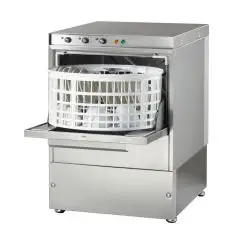 Gläserspülmaschine - Edelstahl AISI 304 18/10 - Mod. J 36 - mit Laugenpumpe - max. Einschubhöhe: 18 cm - runder Korb: ⌀ 36 cm - Spüldauer: 120" - Produktmaße in cm (B x T x H): 42,5 x 45,5 x 60,6