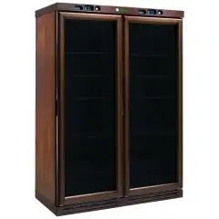 WEINKÜHLSCHRANK AUS HOLZ - Mod. KL2794 - STATISCHE KÜHLUNG - TEMPERATUR: +2°/+8°C / -18°/-22°C - NUTZVOLUMEN: 310 + 310 Liter - Anschlusswerte einphasig 230V/1/50Hz - Leistung: W 185 + 150 - Abmessungen in cm (B x T x H): 128 x 61 x 186 - Gewicht 260 kg