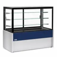 GEK&Uuml;HLTER VITRINENSERVICE &ndash; GEB&Auml;CK &ndash; MOD. KRISTALL &ndash; LED-BELEUCHTUNG &ndash; TEMPERATUR +2/+6 &deg;C &ndash; BEL&Uuml;FTETE K&Uuml;HLUNG