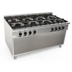 GASHERD MIT 8 FLAMMEN CASTA MISS 900 - MOD N9WUZ8DC2P2M4G - Offenes Fach - Mit Pilotflamme - Leistung kW 47,6 - Abmessungen cm B 160 x T 90 x H 85