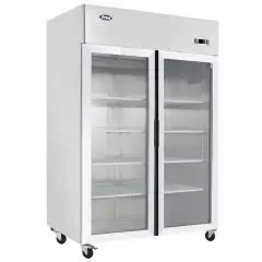 K&Uuml;HLSCHRANK AUS ROSTFREIEM STAHL &ndash; Mod. MCF8602-GR &ndash; BEL&Uuml;FTET &ndash; KAPAZIT&Auml;T LT 1240 &ndash; N. 2 GLAST&Uuml;REN &ndash; TEMPERATUR -17&deg;/-20&deg;C &ndash; SCHWACH. cm L 131,4 x D 80,5 x h 206,5 &ndash; CE-Standard