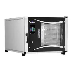 ELEKTRO KOMBI-BACKOFEN MIT HEISSLUFT UND DAMPF, TOUCH-BEDIENUNG - Cod. MISTRAL 5TTR M14 VISION - GEEIGNET FÜR BÄCKEREIEN UND KONDITOREIEN - UMLUFT - Ofenkapazität:  5 Bleche in den Formaten 40 x 80 cm oder 46 x 76 cm - Leistung: 9 kW - dreiphasiger Anschl