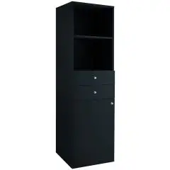 Serviceschrank - Mod ML5050 - Struktur und Paneele aus laminiertem Holz - 1 Tür - 2 Schubladen - Produktmaße (BxTxH) cm 45 x 49 x 144