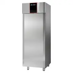 KÜHLSCHRANK AUS EDELSTAHL AISI 304 - UMLUFTKÜHLUNG - Mod CH07RMMBT - GASTRONORM 2/1 - NUTZVOLUMEN 700 L - 1 TÜR - LÜFTUNG KÜHLUNG - TEMPERATUR -18° / -22 ° C - Abmessungen B 71 x T 80 x H 210 cm