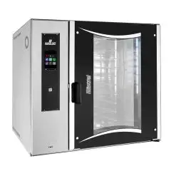 ELEKTRO-KONVEKTIONSOFEN  / INDIREKTER DAMPF, BOILER, DREHBARER, NICHT HERAUSZIEBARER WAGEN, TOUCH-BEDIENUNG  - Cod. ROTORBAKE/E2 VISION - GEEIGNET FÜR KONDITOREIEN UND BÄCKEREIEN - Kapazität: 10 Bleche (40 x 60, 46 x 66 oder 50 x 70) - Leistung: 16 kW - d