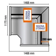 Neutrales Display  90&deg; AC Ecke (offen) mit Selbstverglasung