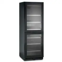 Kühlvitrine zur Präsentation von Wurstwaren und Käse mit einem Fassungsvermögen von 455 Litern und einer Temperatur von (2x) 0 bis +20 °C - Modell Klimaitalia SF 180 INOX
