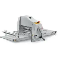 TEIGAUSROLLMASCHINE FÜR KONDITOREIEN - MANUELLE BEDIENUNG ECO - TISCHGERÄT - MOD. SFBE500/71 - ARBEITSTISCHLÄNGE: 71 cm - WALZEN: 49,6 cm - CE-NORM