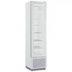 GEKÜHLTE AUSSTELLUNGSVITRINE AUS WEISS LACKIERTEM BLECH - STATIONÄR - Mod MILS FREEZER 225V B - KAPAZITÄT 226 L - 1 GLASTÜR - TEMPERATUR -18/-24°C - PRODUKTMAßE (BxTxH) cm 49,4 x 52,1 x 191,5 - CE-NORM