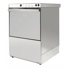 Gläserspülmaschine - Edelstahl - MOD U400 - mit Laugenpumpe - Einphasenstrom - max - Einschubhöhe: 28 cm - Korbmaße (B x T): 40x40 cm - Spülzyklus: (sec) 120 - Klarspüldosierer (einstellbar) - Produktmaße in cm (B x T x H): 45 x 52 x 69,2