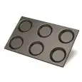 ALUMINIUMBLECH FÜR OMELETTES GASTRONORM 1/1 - 530x325 mm - OBEN ø 12 cm - UNTEN ø 9 cm