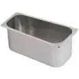 Eisbehälter aus Edelstahl, trapezförmig: 185x360x144 mm (Innen: 171 x 330 x 129 mm)