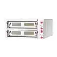 ELEKTRO-PIZZAOFEN - Mod. TKD2/I - 2 Backflächen aus feuerfestem Material - Innenmaße in cm (BxTxH): 99 x 66 x 15 - Anzahl Pizzen insgesamt: 6 + 6 (Ø cm 30) - Kapazität: 2 + 2 Backbleche (cm 60x40) - max.Leistung: Kw 13 - EG-Norm