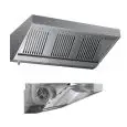 Wand-Dunstabzughaube "Snack" aus Edelstahl AISI 304 (mit Motor) - Flammschutzfilter - Led lampen