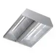 Zentralhaube aus Stahl AISI 430 (ohne Motor) - Flammschutzfilter - Neon-Beleuchtung