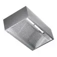 Kubische Wandhaube aus Edelstahl AISI 304 (ohne Motor) - Flammschutzfilter - Neon-Beleuchtung