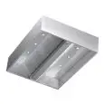Kubische Zentralhaube aus Stahl AISI 430  (ohne Motor) - Flammschutzfilter - Led lampen