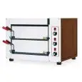ELEKTRO-PIZZAOFEN - Mod. FAST 50 - 2 Backflächen aus feuerfestem Material - Innenmaße der Backkammer in cm (BxTxH): 50 x 51 x 10 - Anzahl Pizzen insgesamt: 4 + 4 (Ø cm 25) - max.Leistung: Kw 6 - EG-Norm