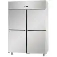 KÜHLSCHRANK AUS EDELSTAHL AISI 304 - UMLUFTKÜHLUNG - Mod B412ETN - NUTZVOLUMEN LT 1200 - 4 TÜREN - TEMPERATUR 0/+10°C - Abmessungen in cm (B x T x H): 142 x 70 x 203/210 -CE-Kennzeichnung