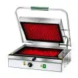 KONTAKTGRILL MIT GLASKERAMIKPLATTE - ELEKTRISCH - Mod. PV 40LR - oberer Grillbereich gerillt - Grillfläche in cm: 40 x 30 - Leistung 2000 W - 230V einphasig 50 - 60 Hz - CE-Kennzeichnung