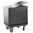 Behälterwagen aus Edelstahl: 135 Liter - (LxTxH): 39,5 -70 -72,5 cm