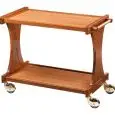 SERVIERWAGEN AUS HOLZ MIT ZWEI BÖDEN - MOD. CL2001 - Rahmenstruktur in Birke-Multiplex - BÖDEN aus Melamin - Abmessung in cm (B x T x H): 106 x 55 x 85