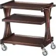 SERVIERWAGEN AUS HOLZ MIT DREI BÖDEN - MOD. CL2151 - Rahmenstruktur in Birke-Multiplex - BÖDEN aus Melamin - Abmessung in cm (B x T x H): 106 x 55 x 85