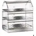 NEUTRALE VITRINE - MOD. VBN3 - Ausführung in Edelstahl - Rundum-Verglasung aus Plexiglas - 3 BÖDEN