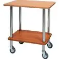 GUERIDON WAGEN MIT 2 ABLAGEN - MOD. CA901 - Pfosten aus festem Edelstahl - 2 Ablagen mit Gummirand - Abmessungen in cm (B x T x H): 70 x 50 x 78