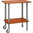 GUERIDON WAGEN MIT 2 ABLAGEN - MOD. CA901 2R  - Pfosten aus festem Edelstahl - 2 Ablagen mit Gummirand - Abmessungen in cm (B x T x H): 70 x 50 x 78