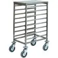 REGALWAGEN FÜR BACKBLECHE - MOD. CA1478 - Struktur aus Edelstahl - Einschübe aus Edelstahl - Aufnahme bis zu 8 Backformen GN 1/1 (53x32,5 cm)  - Abmessungen in cm (B x T x H): 45 x 66 x 94