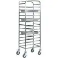REGALWAGEN FÜR BACKBLECHE - MOD. CA1479 - Struktur aus Edelstahl - Einschübe aus Edelstahl - Aufnahme bis zu 14 Backformen GN 1/1 (53x32,5 cm)  - Abmessungen in cm (B x T x H): 45 x 66 x 182