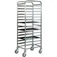 REGALWAGEN FÜR KONDITOREIEN - MOD. CA1482 - Gesamtstruktur aus Edelstahl - Aufnahme bis zu 14 Backformen 60x40 cm  - Abmessungen in cm (B x T x H): 52 x 72 x 182