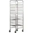 REGALWAGEN FÜR KONDITOREIEN - MOD. CA1492R - Gesamtstruktur aus Edelstahl - Aufnahme bis zu 14 Backformen 60x40 cm - Abmessungen in cm (B x T x H): 53 x 72 x 182