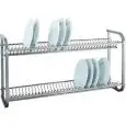 WAND-ABTROPFGESTELL FÜR TELLER UND GLÄSER - MOD. SP1397 - Struktur aus glänzendem Edelstahl 18/8 - Abmessungen in cm (B x T x H): 104 x 30 x 55
