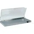 WÄRMEPLATTE MIT PLEXIGLASHAUBE - MOD. PCC4710 - Edelstahlstruktur - einstellbarer Thermostat 30°/90°C - Leistung: W 450 - Stromversorgung V230 50/60 Hz - Abmessungen in cm (B x T x H): 90 x 45 x 20