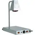 WÄRMEBRüCKE MIT INFRAROTLAMPE - MOD. PCI4718 - Edelstahlstruktur - 1 Infrarotlampe - einstellbarer Thermostat 30°/90°C - Leistung:  W 250+250 - Stromversorgung V230 50/60 Hz - Abmessungen in cm (B x T x H): 58 x 33 x 68