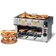 Toaster mit 3 Zangen + Glaskeramik-Grillplatte (oben) MOD. GPQZ3196 - Leistung: 3100 W - einphasiger Anschluss 230V 50/60 Hz - Produktmaße Fry Top: 45x24 cm - Ofenmaße  in cm (B x T x H): 54 x 27 x 34 -CE Kennzeichnung