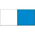FARBE DES SITZES: WEISS + KORNBLUMENBLAU