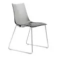 STUHL "ZEBRA ANTISHOCK" - MOD. 2274 - SLEDGE, STAHL VERCHROMT, ø 11 mm - SITZSCHALE AUS POLYCARBONAT - FÜR DEN INNENBEREICH GEEIGNET - STAPELBAR - ABMESSUNGEN IN CM (BxTxH): 51 x 53 x 80 - CE-KENNZEICHNUNG