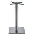 TISCHGESTELL "TIFFANY" - MOD. 5181 - VIERECKIGE BODENPLATTE AUS SATINIERTEM ODER POLIERTEM EDELSTAHL 40 x 40 cm MIT STABILISIERUNGSBODENPLATTE - 4 EINSTELLBARE FÜSSE - RUNDE SÄULE AUS SATINIERTEM ODER POLIERTEM EDELSTAHL ø 76 mm - FIXIERBÜGEL - TOP MAX ø 