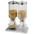 DOPPELTER MÜSLI-DISPENSER - KAPAZITÄT: 2x4,5 Liter - ABMESSUNGEN in mm (B x T x H): 220 x 350 x 520