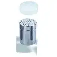 KRÄUTERDOSIERER mit 3 mm BOHRUNGEN AUS EDELSTAHL UND PLASTIKDECKEL - ABMESSUNGEN: ø 7x9,6h cm