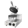 WAFFELEISEN MIT EINER WAFFEL - PLATTE - Mod. WM1 - EDELSTAHL - FORM: 1 WAFFEL IN KREISFORM Ø 18,5 cm - ANSCHLUSSWERT EINPHASIG 220-240V/1/50-60Hz - LEISTUNG 1000 W - Abmessung in cm (BxTxH): 25,5 x 43,5 x 25,5/57 - CE-Kennzeichnung