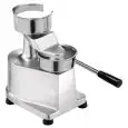 MANUELLE HAMBURGERPRESSE - Mod. HF - 100 - STRUKTUR AUS ELOXIERTEM ALUMINIUM - ABMESSUNG DER PRESSFORM ø 100 mm - CE-Kennzeichnung